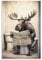 DRDPLXGU Elch-Badezimmer-Kunst, lustig, Badezimmer, WC, Tiere, Elch auf WC, Poster, Leinwand-Poster, Schlafzimmer, Dekoration, Landschaft, Büro, Raumdekoration, Geschenk, 30 x 45 cm