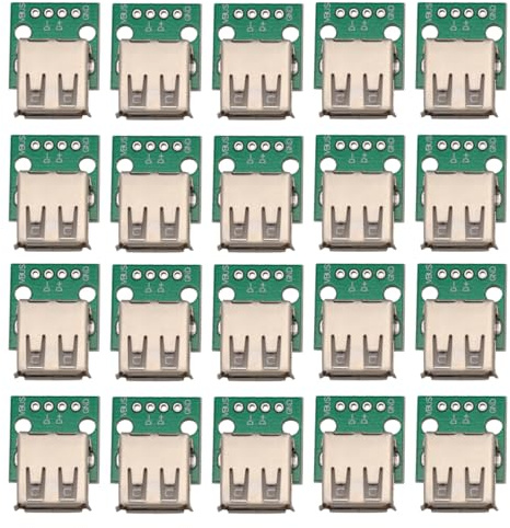 Heevhas DIY Stecker USB 2.0 A Weiblich zu DIP Adapter Konverter Breakout Board 2.54mm 4 pin PCB Converter für DIY Netzteil (20 Stück)