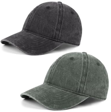 Zylioo 2 Stück XL/XXL Vintage Basecap Kappe Für Großen Kopf Pigment Baseballkappe Washed Cotton Used Look Baseball Cap Waschbare Cappy