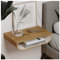 EWART WOODS Table de chevet flottante en noyer, support mural, table de chevet pour chambre à coucher, table d'appoint en bois, meubles d'entrée