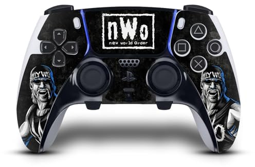 Head Case Designs Offizielle WWE Hulk Hogan NWO Vinyl Haut Gaming Aufkleber Abziehbild Abdeckung kompatibel mit Sony PlayStation 5 PS5 DualSense Edge Controller