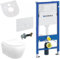 Belvit Set WC sospeso senza bordi con funzione Taharet, coperchio Softclose e Geberit UP100, elemento a parete in ceramica