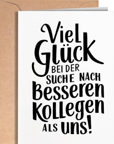 Abschiedskarte Kollegen - Danke Karte Abschied Kollege für Mann und Frau - Abschiedsgeschenk Kollegin Jobwechsel - Wir Werden Dich Vermissen Abschied kollege - Viel Glück Neuer Job Geschenke - EU 103