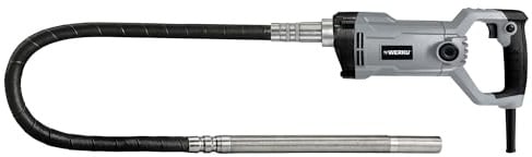 Werku® WK400180 Vibrador Hormigón Alta Frecuencia | Calidad Profesional Potencia 1100 W Cable Eléctrico 5 m Incluye PRCD y Manguera Cabezal 3 m