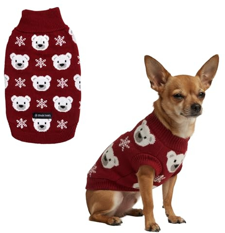 Spark Paws Strickpullover für Hunde – Winterkleidung, Klein, Mittel, Groß | Stretchkragen, Bündchen und Saum, tiefer V-Ausschnitt, weiches Polycore-Garn, maschinenwaschbar