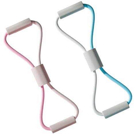 Fitnessbänder, 2 Stück 8-förmige Set Resistance Bands, Fitnessbänder Brust Expander und 8 Wort Brust Expander, Widerstandsbänder für Fitness, Stretching, Yoga