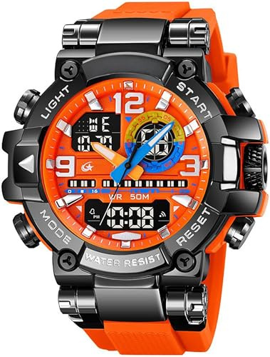 findtime Armbanduhr Herren Groß Sportlich Digitaluhr wasserdichte Robuste Outdoor Uhr für Männer Jungen Jugendliche Sportuhren LED Alarm Doppelzeit