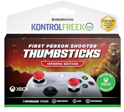 KontrolFreek FPS Freek Inferno Grips pour Manette Xbox | Rehausseurs de Joystick Haut & Milieu pour Xbox Series X|S & Xbox One | Précision Maximale FPS | Rouge