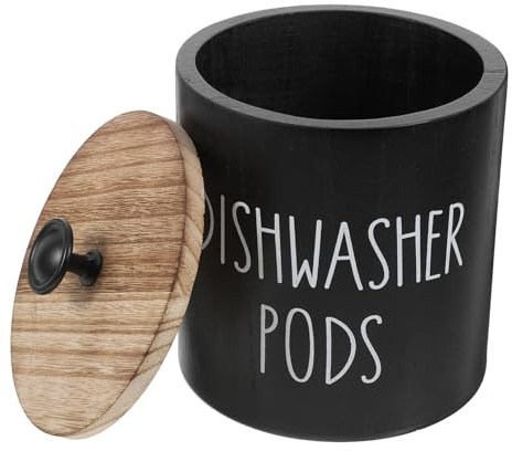 BESPORTBLE Dishwasher Pod Holder with Lid Round Dishwasher Tablet Storage Container for Laundry Laundry Tablet Container Storage Bin with Lid for Kitchen Bathroom Decor
