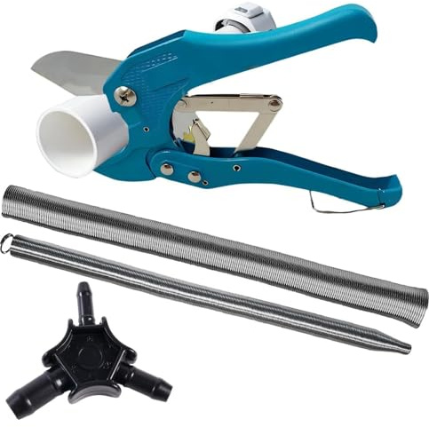 WRQIOO Werkzeug Montage Set Rohrschere, Rohrschneider Kunststoff, Kalibrierer Verbundrohr, Premium Werkzeugset für Verbundrohr mit Kalibrierer&Biegefeder für Rohr Aussendurchmesser von 0-32 mm