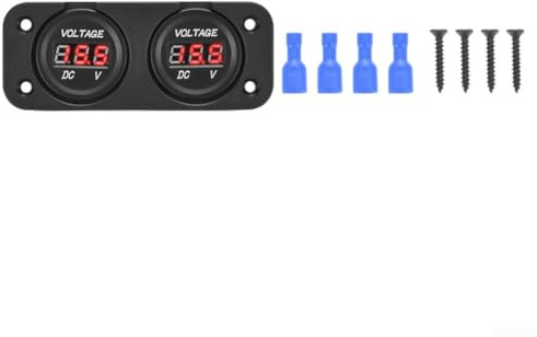 Voltmètre numérique étanche à double batterie LED pour bateau - Double port USB modifié - Jauge de tension - 12 V 24 V - Tableau de bord de surveillance marine