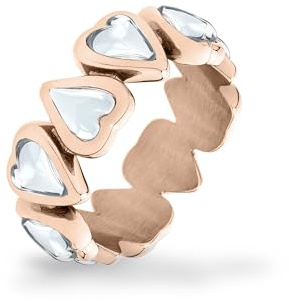LIEBESKIND BERLIN Damen Ringe – Ringe aus Edelstahl mit Glass Herz-Motiv