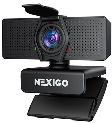 NexiGo N60 Pro Webcam 4K per PC, Sensore Sony 4K UHD, Autofocus, 1080p 60 fps, Microfono antirumore, Otturatore Privacy, Obiettivo senza distorsioni, Zoom Digitale 4X, compatibile Switch 2/Zoom/Teams