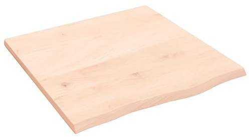 Tmriohed Massivholz Eiche Tischplatte 60x60x2 cm mit Naturkante Unbehandelt für Schreibtischplatte Gartentischplatte Arbeitsplatte DIY Küche Balkon