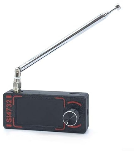 SI4732 Radio mit 4,8 cm IPS-Bildschirm, Vollband-FM/AM/SSB-Empfänger, 800 mAh Akku, Typ-C-Ladegerät, tragbarer HF/SW/VHF-Tuner (Peitschenantenne)