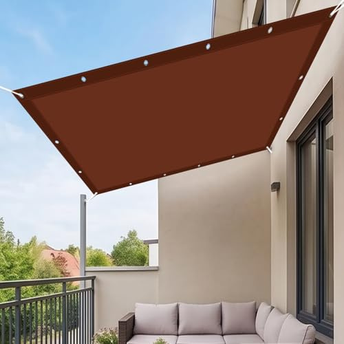 Telo Ombreggiante da Esterno 130 x 600 cm Protección Rayos UV Impermeabile Tenda a Vela con Corda di Nylon e Occhiellato per Giardino, Prato, Vita All'Aperto, Rosso Ruggine