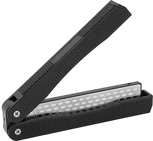 Affilacoltelli pieghevole Mtlavishness, strumento per smerigliatrice per affilare la cucina con lama a doppio lato a forma di ventaglio (Nero)
