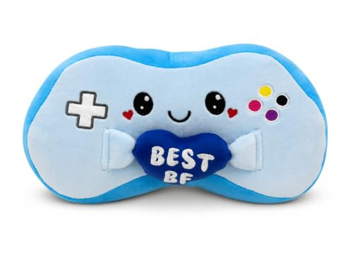Generisch Kuscheltier Joystick 25 cm – Blauer Gaming Controller – Weiches Plüschtier Stofftier Gamer