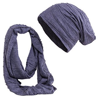 shenky imposante Schal und Beanie Mützen Sets (Kringel Grau)