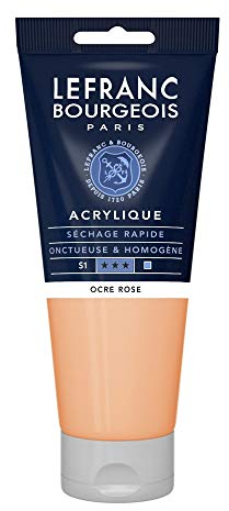 Lefranc Bourgeois 300410 Fine Acrylfarbe - Pinker Ocker, 200ml Tube, cremige Acrylfarbe auf Wasserbasis, schnell trocknend, lichtecht, wasserfest