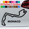 Monaco Rennstrecke Layout Aufkleber Formel 1 Monte Carlo GTI Schwarz 5 Größen