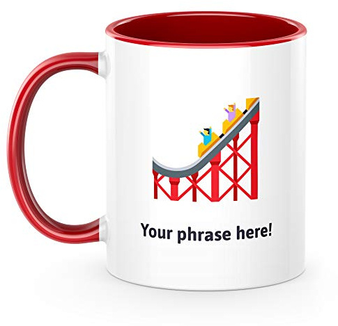 Personalised Emoji 11oz Mug Featuring Roller Coaster Red