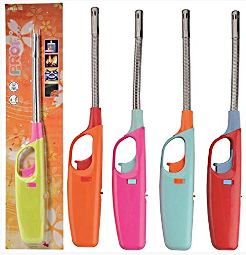 SoBazar - Lot de 4 ALLUME GAZ FLEXIBLE BRIQUET ÉLECTRONIQUE, Multicolore