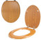 Anika 92259 Antique Pine Effect Toilet Seat Anti Bacterial Coating Chrome Hinges, 43cm x 37.5cm