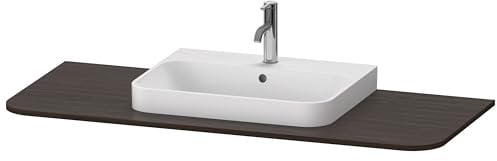 Duravit Happy D.2 Plus Konsole HP031K, 1300x550 mm, 1 Auschnitt mittig, für Waschtischunterbau HP4932, HP4942, HP4962, HP4972, Farbe (Front/Korpus): Nussbaum gebürstet Echtholzfurnier - HP031KM6969