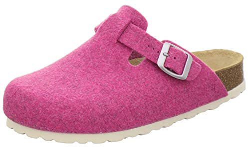 AFS 26900 Pantoufles fermées pour femme, en feutre, sabots d'hiver confortables et chauds fabriqués en Allemagne, rose bonbon, 38 EU