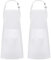 Syntus Verstellbare Latzschürze, wassertropfenresistent, mit 2 Taschen, Kochen, Küchenschürzen für Grillen, Damen, Herren, Koch, Weiß, 2 Stück
