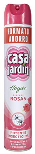 CASA JARDIN | Insecticida Aerosol | Potente Insecticida | Acción Instantánea| Hogar Libre de Insectos | Perfume Rosas | Contenido 750 ml