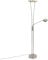 Qazqa - Moderne Stehleuchte I Stehlampe I Standleuchte I Lampe I Leuchte Stahl I Silber I nickel matt inkl. LED mit Lesearm - Ibiza Dimmer I Dimmbar I Wohnzimmer I Schlafzimmer I Deckenfluter - Stahl