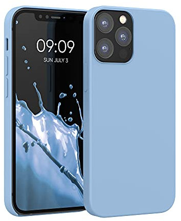 kwmobile Carcasa Compatible con Apple iPhone 12 / iPhone 12 Pro Funda - Case TPU y Silicona antigolpes - Apto Carga inalámbrica - Azul grisáceo