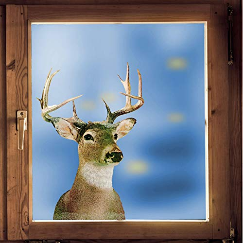 alles-meine.de GmbH großer Fenstersticker - Motivwahl 3D Glitzer & Glimmer - Hirsch im Winter - Weihnachten wiederverwendbar + selbstklebend/Fensterbilder - Motivwahl - z.B..