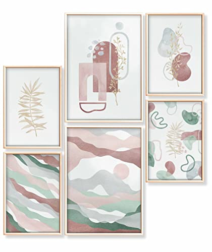 Heimlich® Premium Poster Set OHNE Bilderrahmen | 2 x DIN A3 & 4 x DIN A4 - ca. 30x42 & 21x30 | Stilvolle Poster Collagen mit passenden Bilder als Wanddeko » Abstract Watercolor III «