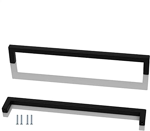 ANSIEDIO 2 Pack Black Stainless Steel Cupboard Handles - 288mm Kitchen Cabinet Door Handles Furniture Drawer T Bar Pulls