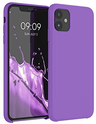 kwmobile Cover per Apple iPhone 11 Custodia - Back Case per Smartphone in Silicone TPU - Protezione Gommata - viola ametista