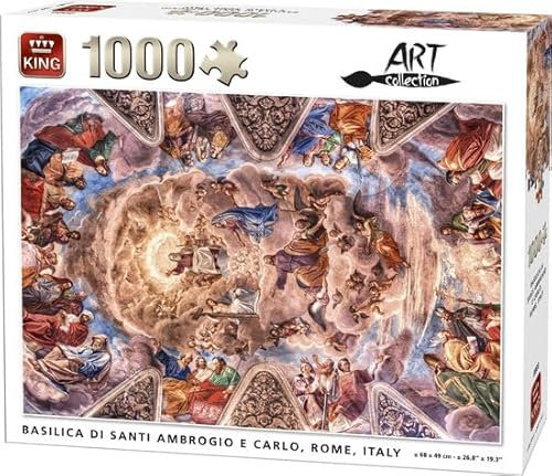 King 56027 Basilika di Santi Ambrogio e Carlo Italien Puzzle 1000 Teile, Mehrfarbig