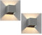ledscom.de 2 Stück Wandleuchte CUBEL für außen, grau, IP65, Up & Downlight, quadratisch + LED Lampe 501lm, warmweiß