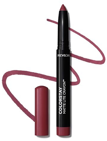 Revlon ColorStay Matte Lite Crayon, Lippenstift mit Integriertem Anspitzer, Wischfest Wasserfest und Trocknet die Lippen Nicht Aus, 011 Lifted, 1.4 g