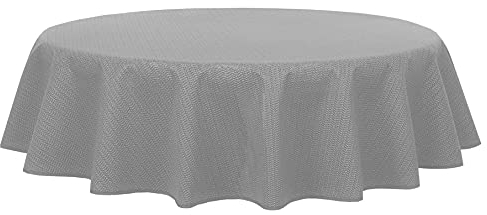 Brandsseller Gartentischdecke 160x220 cm Tischdecke mit Paspel Outdoor Tischtuch oval Weichschaum für Garten, Terrasse, Balkon wetterfest rutschfest - Hellgrau