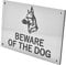 Beware of the Dog (German Shepherd) - Easy to See Warning, Indoor/Outdoor Notice, Deterrent Sign (Silver)