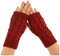 LIANGFANG Handschuhe Damen Stricken Langen Arm WäRmer FäUstlinge Kaschmir-Wolle PulswäRmer Fingerlose Sleeves FüR Gestrickt Handgelenk Armstulpen Mit Daumenloch Dehnbare, Rot, Einheitsgröße