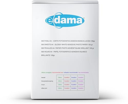Papel fotográfico brillante autoadhesivo - (A4, 130 g/m², 500 hojas)