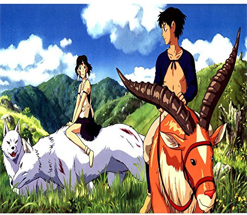 Poster Prinzessin Mononoke Film Animation Japan Ashitaka San Mädchen Wolf Miyazaki