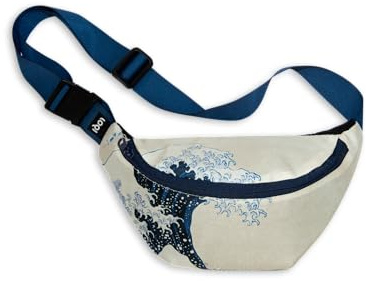 Katosushika Hokusai The Great Wave Rucksack, recycelt, Weiß, m, Tasche an der Taille mit verstellbarem Gurt