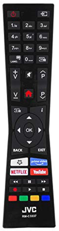 Genuine Replacement Remote control fits for JVC LT-24VH5155 LCD-LED Fernseher 24 Smart TV, HD ready, HDR, Bluetooth HD