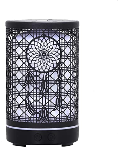 Zen’arôme Ultraschalldiffusor Aromatherapie Siena - Kaltöl Diffusion - Elektrischer Diffusor mit Fernbedienung - Anpassbare LED -Beleuchtung - Metallschale mit Originaldekoration