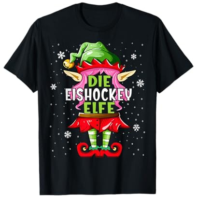 Eishockey Elfe Tshirt Outfit Weihnachten Familie Christmas T-Shirt